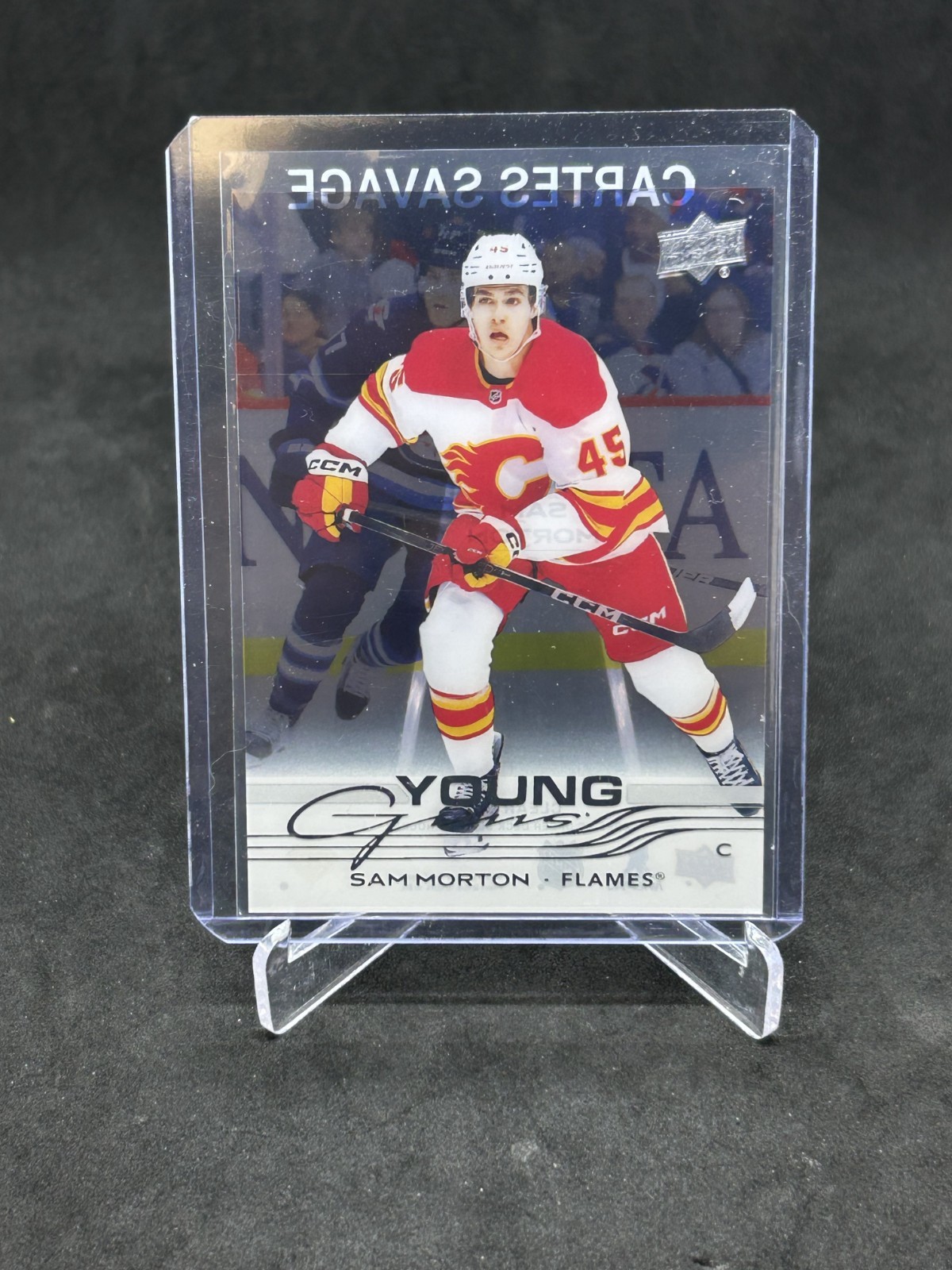 2025-26 Upper Deck Series 1 Sam Morton Rookie Young Guns Clear Cut #215 Flames