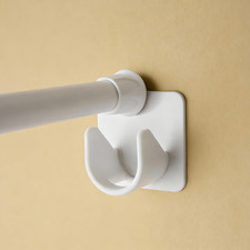 Adhesive Shower Curtain Rod Holder, Curtain Rod Bracket with Adhesive Pieces No