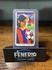 2004 Lionel Messi #30 LFP Italian Promo Mini Card Campiones Barcelona Rookie RC. rookie card picture