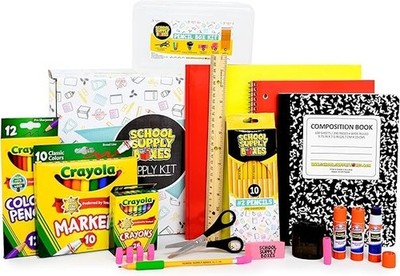 Back to School Supply Box Grades K-5 - School Supply Boxes - 32 Piece School Sup