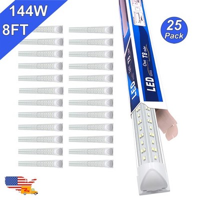8 Ft Led Strip Light 25 Pack 4 Row 144W Factory Workshop Garage Led Shop Lights