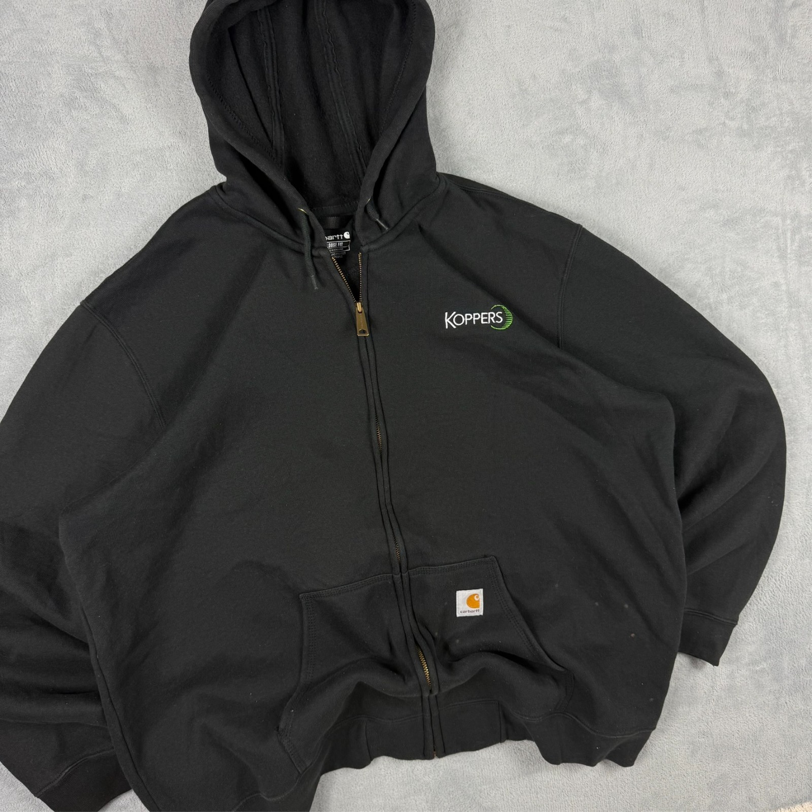 Vintage Carhartt 90's Heavyweight Lined Black Loose Fit Size 2XL Pullover Hoodie image 3