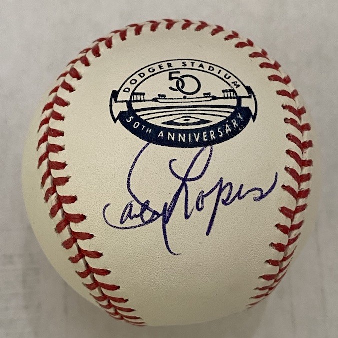 Davey Lopes Autographed Signed Los Angeles Dodgers Dodgers 50th Anniversary Baseball JSA Q81339 