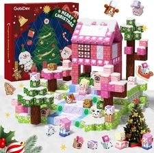 100PCS Christmas Magnetic Building Blocks for Girls,Upgraded STEM Box Set..