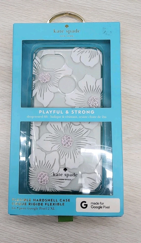 Funda rígida flexible Kate Spade para Google Pixel 2 XL flores pedrería Foto 2 de 4
