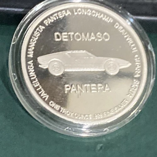 1 OZ Detomaso PANTERA  .999 FINE SILVER Round - # 10 - Uncirculated in Case