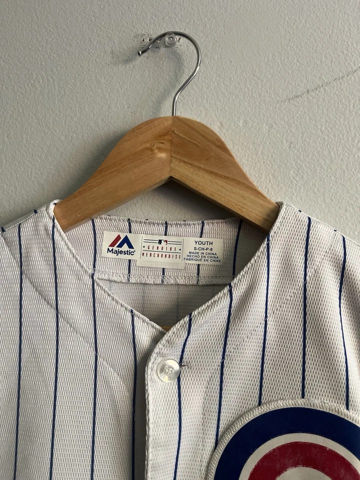 Majestic Chicago Cubs Anthony Rizzo #44 MLB White Jersey Youth Kids Size Small 8 - Image 2 of 4