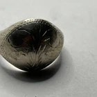 Sterling Silver Dome Ring, etched Wide Band, size 8, 925