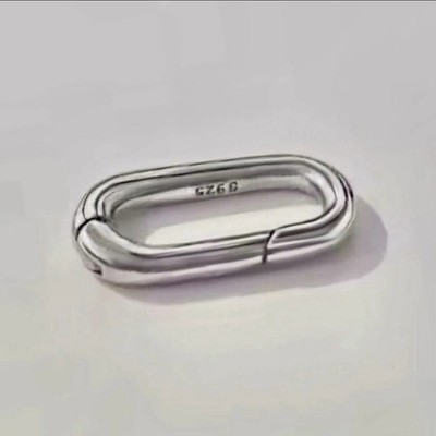 (1) .925 Sterling Silver Rectangular Openable Charm Link Connector