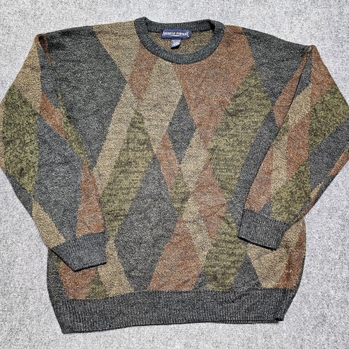 Suéter Pullover American Portrait Para Hombre Años 90 Grandpa Core Cuello Redondo 3XL Diamante  - Imagen 1 de 10