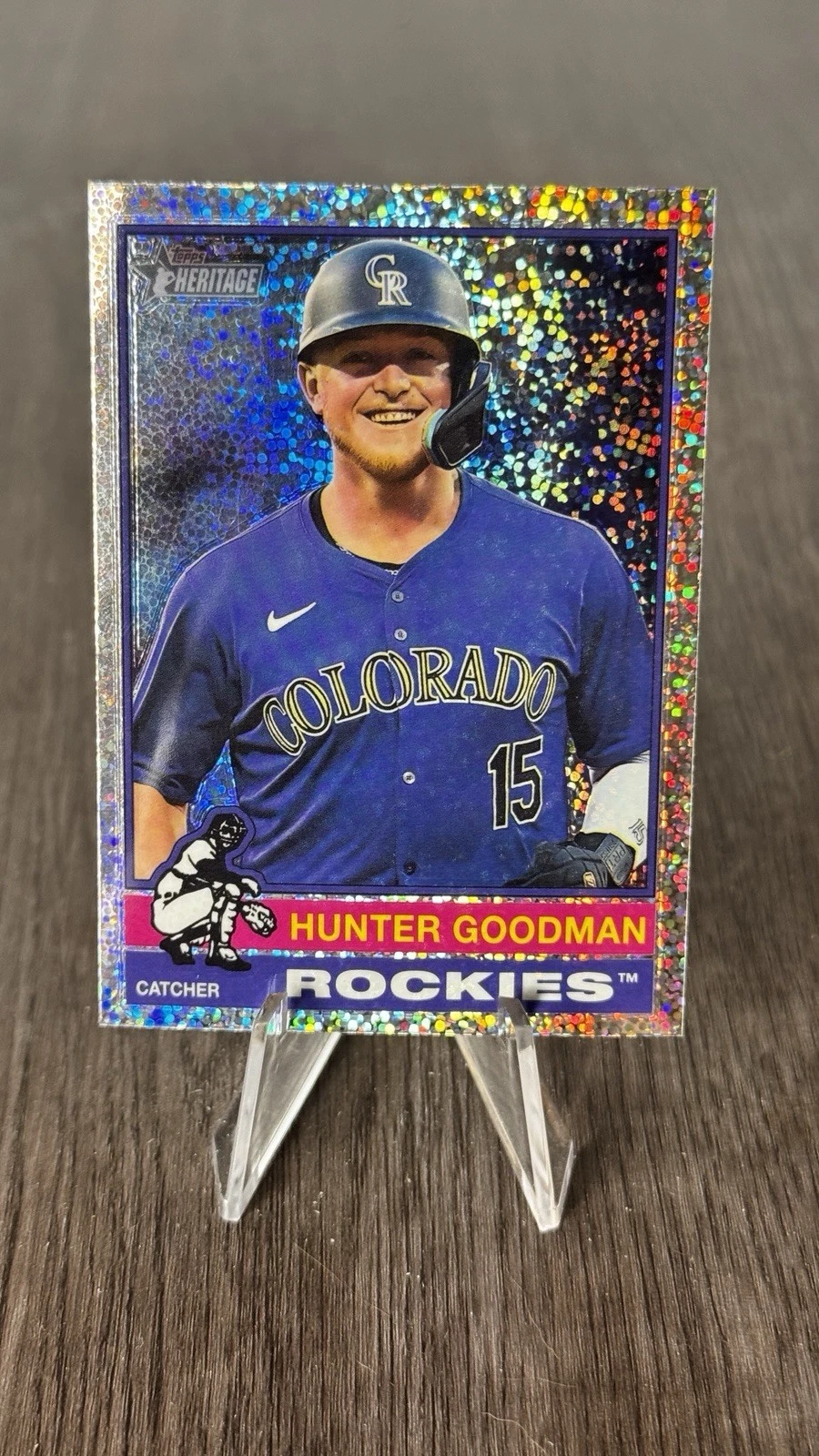 2025 Topps Heritage - Hunter Goodman #217 Chrome Silver Sparkle Refractor