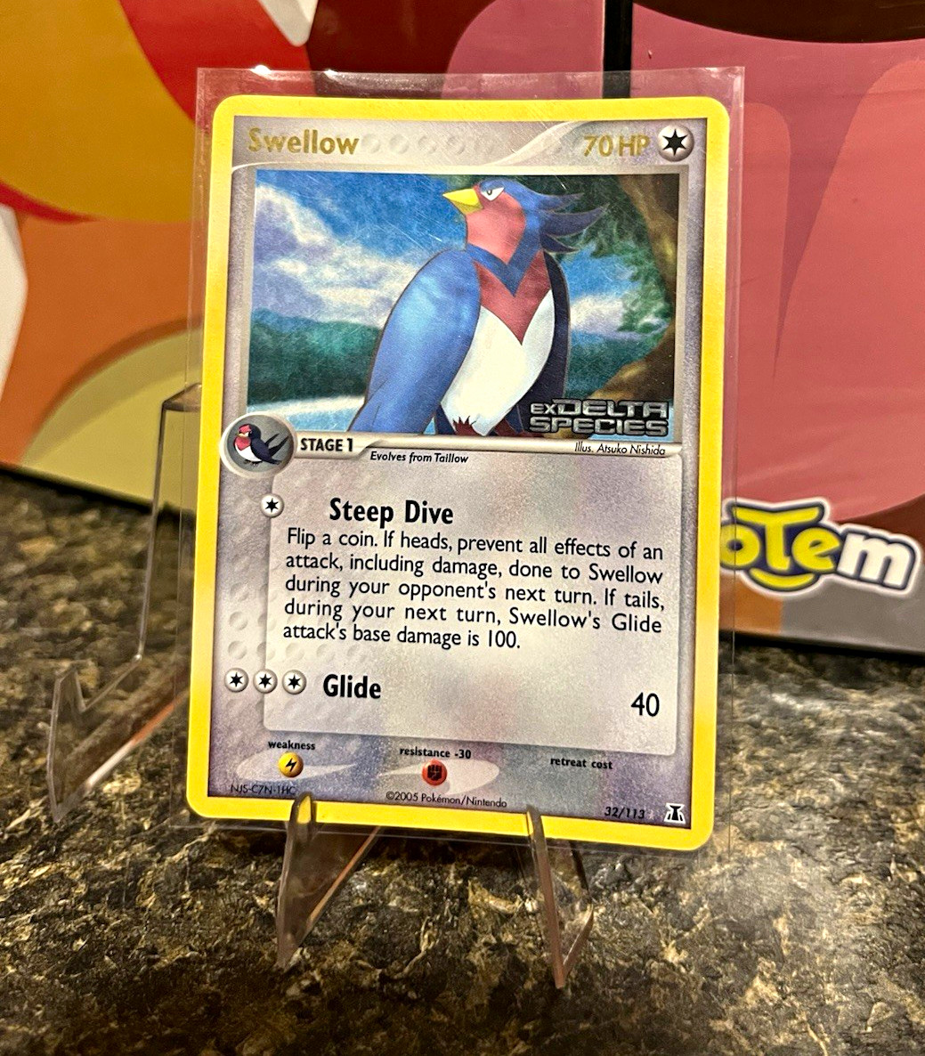 Swellow 32/113 EX Delta Species Rare Reverse Holo Eng Stage 1 Pokemon TCG 70HP