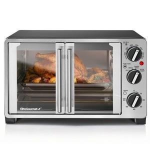 Elite Gourmet ETO2530M Double français 6-Slice, 25L, Acier inoxydable et noir
