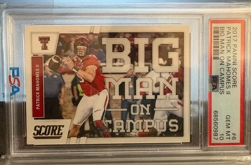 2017 Panini Score Big Man On Campus Patrick Mahomes Rookie RC #6 PSA 10 GEM MINT