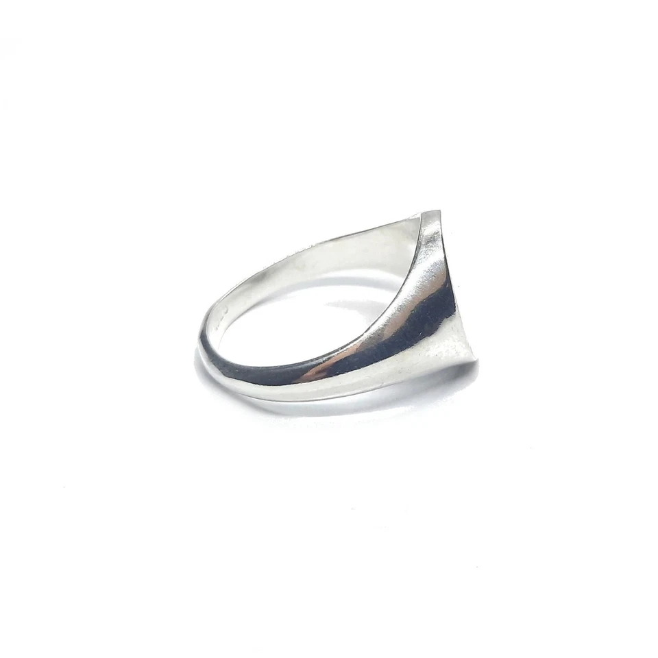 925 Sterling Silver Signet Men Ring Plain Wedding Ring - Image 3 of 4