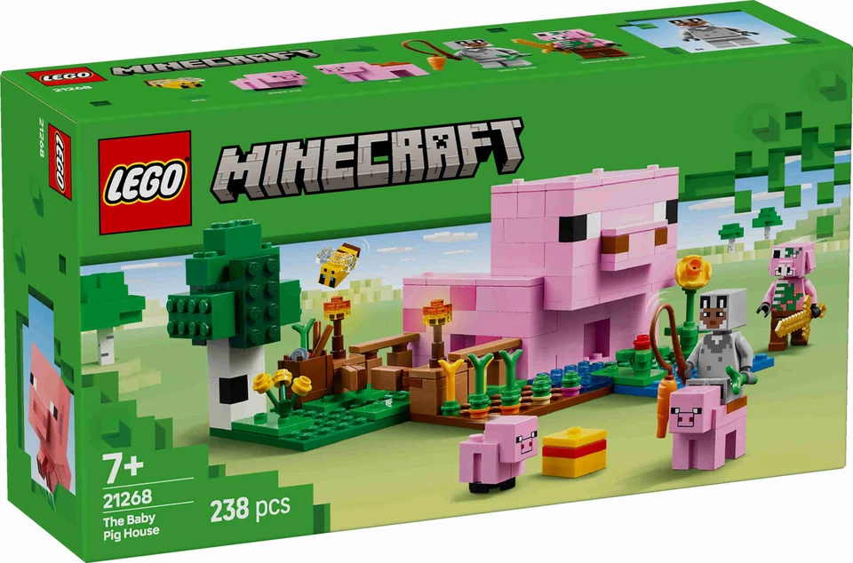 LEGO 21268 Minecraft Das Babyschwein-Haus, 2 Schweine, Biene, Zombie-Piglin - Bild 3 von 4