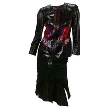 S/s 2007 Vintage Gucci Black Python Leather Jacket