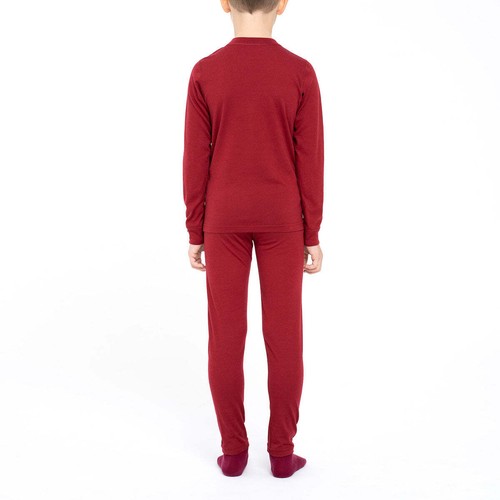 Merino Wool Kids Crew Sweatshirt * Thermal Unisex Baby Top Shirt 160 Cherry Red - Picture 4 of 12