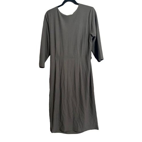 Avenue Women's Brown Dress, Size 18/20. 3/4 Sleeves, Wrap Tie Top. NWT - Picture 2 of 5