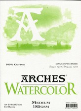 Arches Watercolour Pad 185 gsm A4 210 x 297 mm 15 sheets Medium NEW