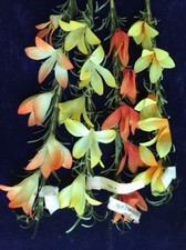 Vintage Millinery Flower 2" Lily 5 on Stem choose Yellow or Orange or Combo NX