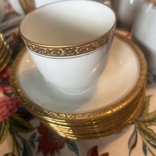 Service à Café Georges Boyer Porcelaine Limoges Blanc & Or  12 Tasses
