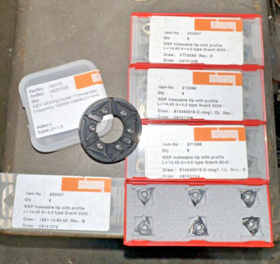 Schwanog 193175 WEP Whirling Threading Cartridge Ring W Inserts Star Tornos FK12