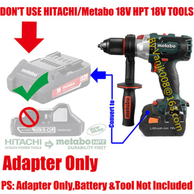 1PCS RIDGID 18V Li-ion Battery To Metabo 18V Cordless Hammer Dirll Tools Adapter