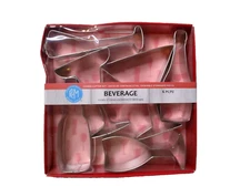 R&M Inter. Beverage Shapes Cookie Cutter Set 6 Pc Champage bottle glasses
