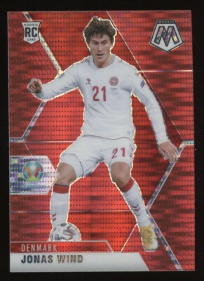2021 Panini Prizm Mosaic UEFA Euro Red Pulsar #38 Jonas Wind (Denmark)