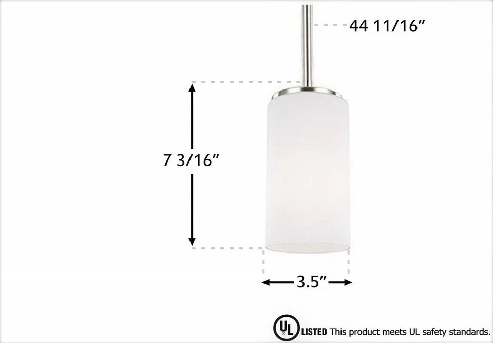 Sea Gull Lighting 6124601EN-962 Alturas Pendant Etch White Shade Gunmetal Brass - Image 3 of 4