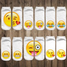 Emoji Women's or Girls 7.5 - 8" FOOTIE ANKLE SOCKS Roughly size 5 to 8