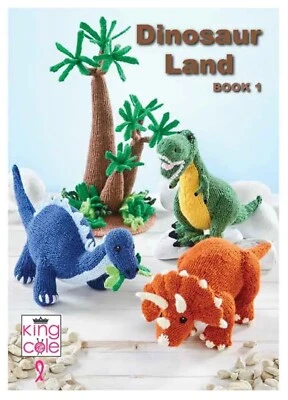 King Cole KNITTING PATTERN Dinosaur Land Book 1, By Carol Connelly, DK yarns