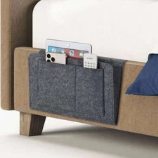 Bedside Pockets Caddy Felt Bed Storage Organizer Hanging Bag Table Sofa Holder