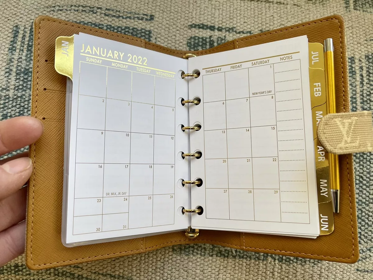 fits Louis Vuitton LV PM Agenda: Tabbed 2023 2024 Insert Calendar