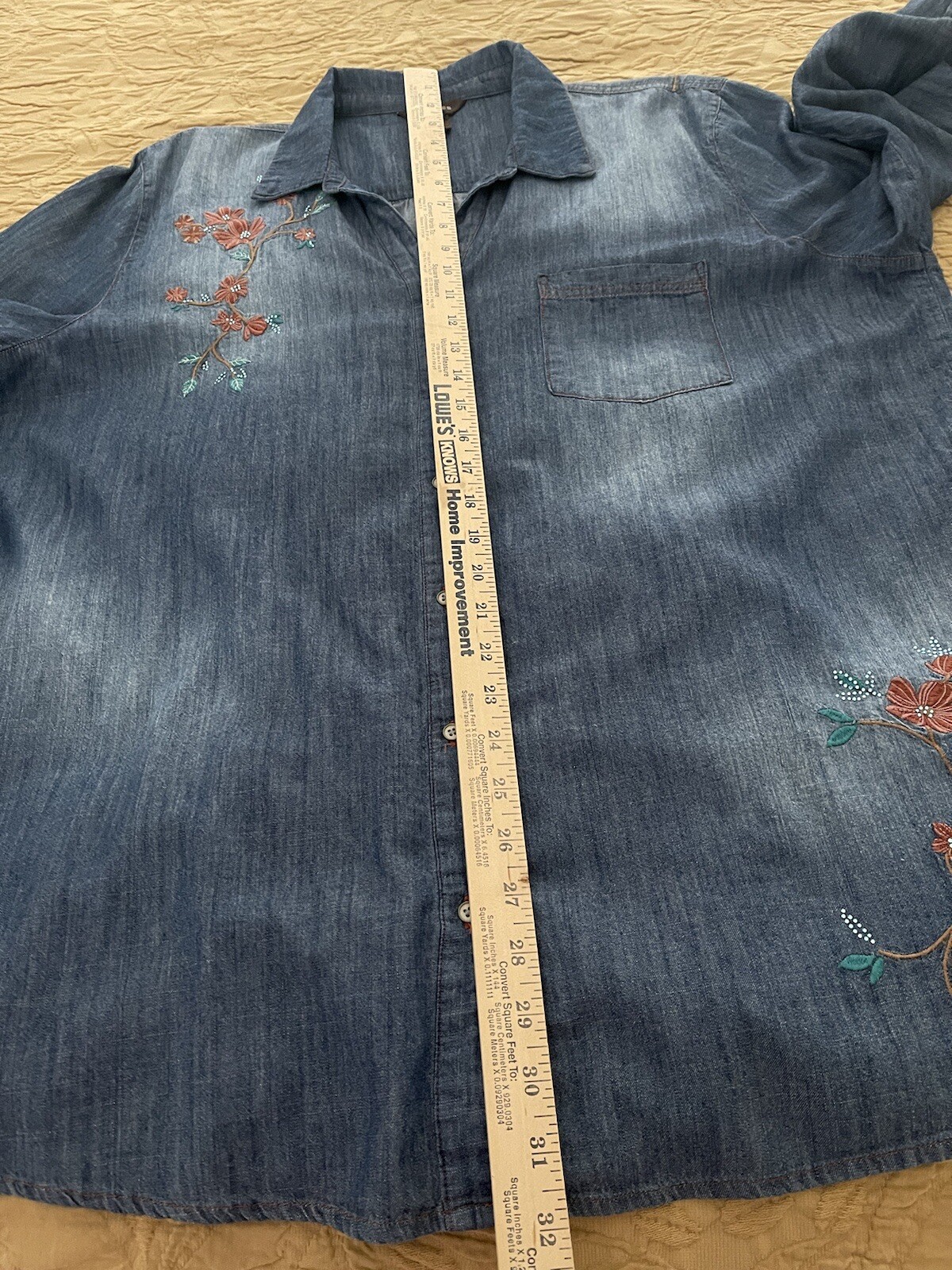 Multiples Button Front Lightweight Denim Long Sle… - image 12