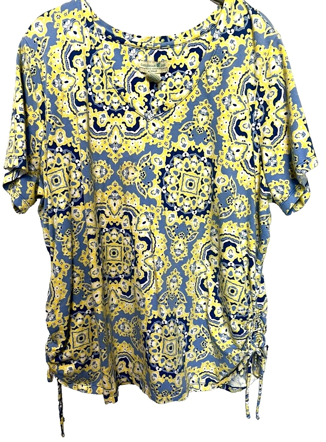 Caribbean Joe Cotton Paisley Blouse Tops for Women