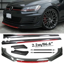Front Lip Chin Bumper splitter Carbon Fiber Body Side Skirt For Volkswagen Rabb