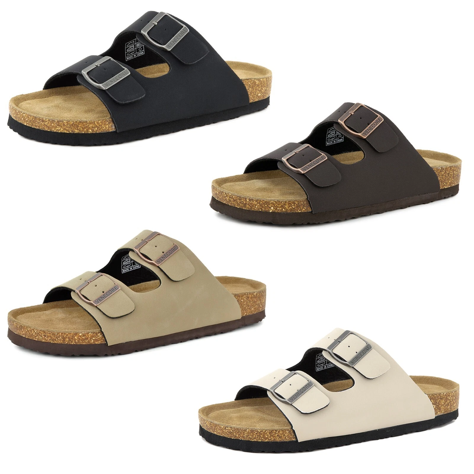 VENECORE Verano Women's Cork Footbed Summer Slide Sandals VC31005