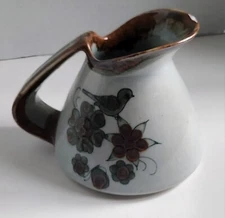 KE Ken Edwards TONALA Mexico Pottery Pitcher Blue Bird Butterfly El Palomar