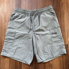Members Only Swim Trunks Lined Cargo Pockets Gray Mens Medium Beach Retro 90s