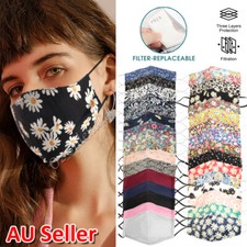 Adult Fabric Face Mask Washable Reusable Protective Cloth Unisex Fashion Floral