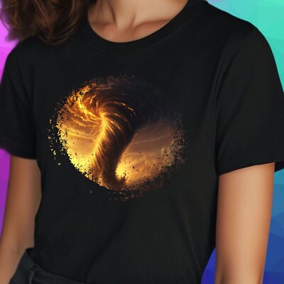 T-Shirt Frauen Tornado Motiv Baumwolle Größe S bis 3XL
