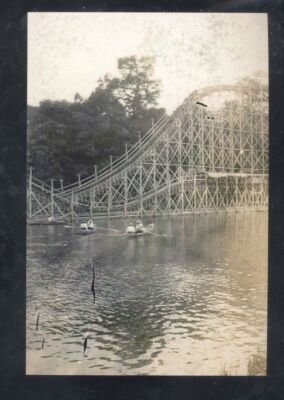 REAL PHOTO BUCKEYE LAKE OHIO AMUSEMENT PARK ROLLER COASTER OSTCARD COPY