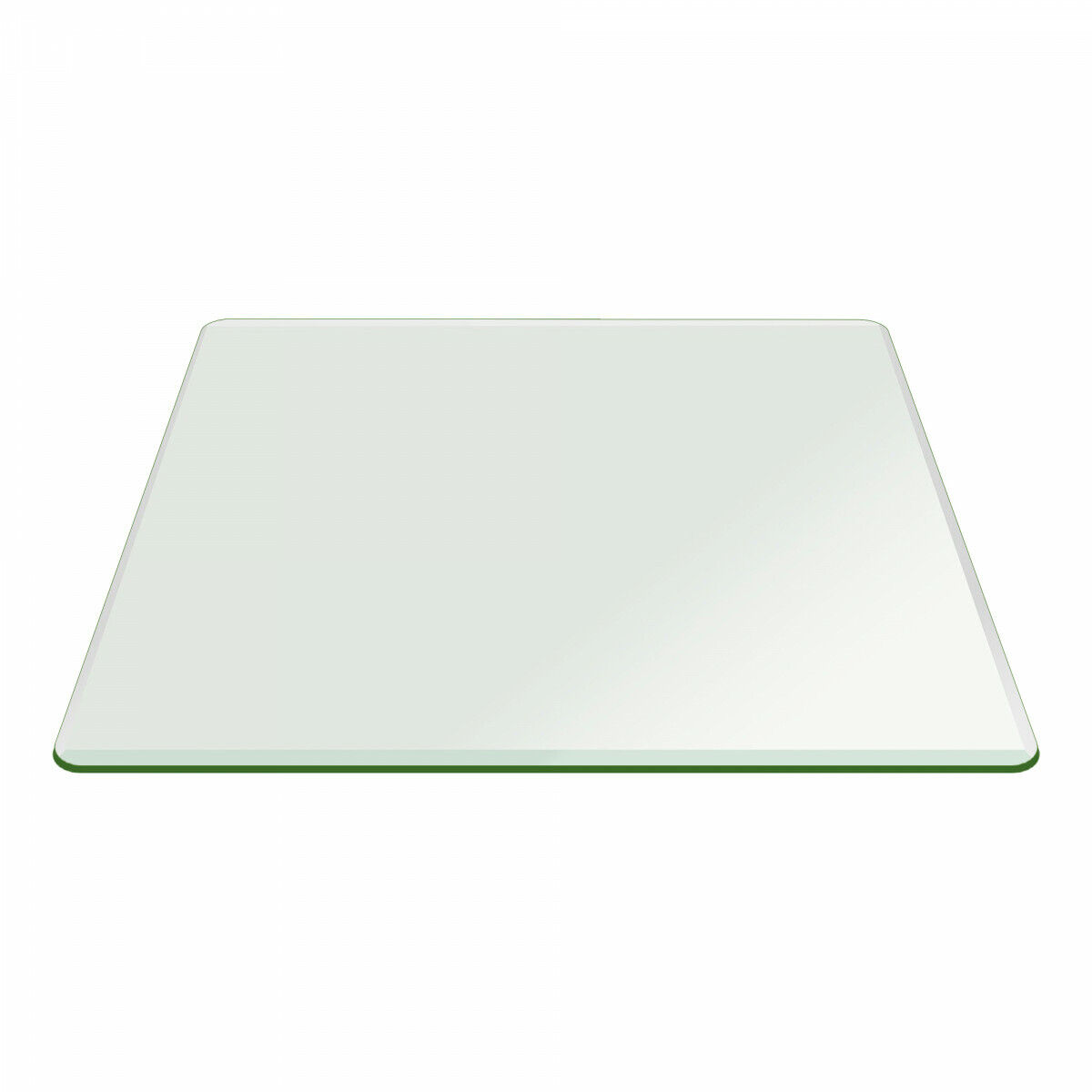 Fab Glass and Mirror Square Clear Glass Table Top with 1 Beveled Edge  Tempered