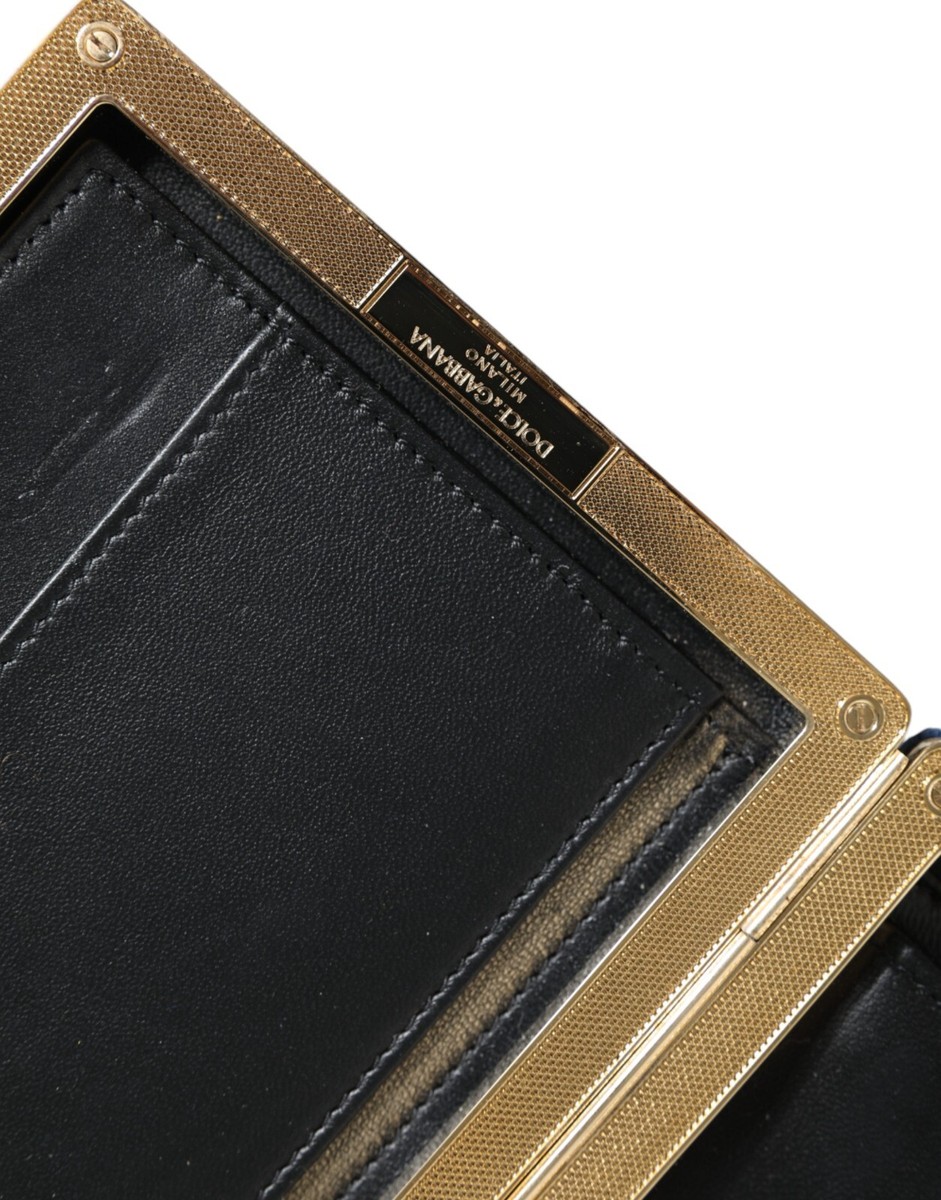 【VIP価格】DOLCE & GABBANA Blue Velvet Gold Clutch DOLCE & GABBANA Bag Blue Velvet Gold Frame Clutch Evening