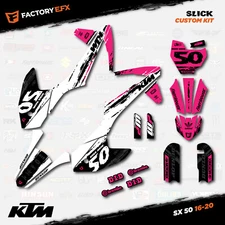 White & Pink Slick Racing Graphics Kit fits 16-23 KTM 50sx 50 sx Decal Sticker