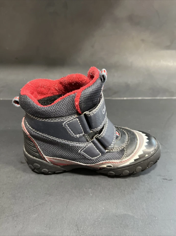 Geox Winter Snow Boots Size 10 Navy Blue/Red Dragon Graphics Light Up Reflective - Image 3 of 4