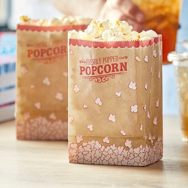 46 oz. Popcorn Bag - 1000/Case Movie Theatre Concession 4 1/4" x 3" x 6 3/4" - Image 2 of 4