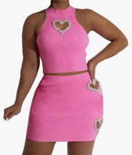 Women's Sexy Rhinestone Bodycon Mini Dress Sweetheart Cut Out Ruched Slit Dress